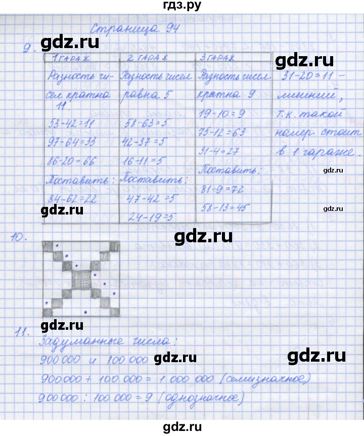 ГДЗ по математике 4 класс Дорофеев рабочая тетрадь  часть 2. страница - 94, Решебник №1 2018