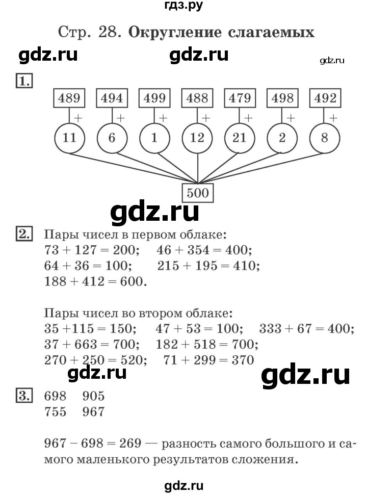 ГДЗ по математике 4 класс Дорофеев рабочая тетрадь  часть 1. страница - 28, Решебник №2 2018