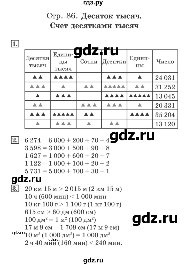 ГДЗ по математике 4 класс Дорофеев рабочая тетрадь  часть 1. страница - 86, Решебник №2 2018
