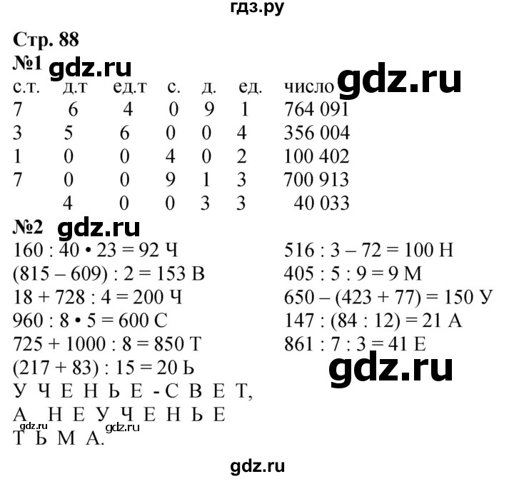 ГДЗ по математике 4 класс Дорофеев рабочая тетрадь  часть 1. страница - 88, Решебник 2024