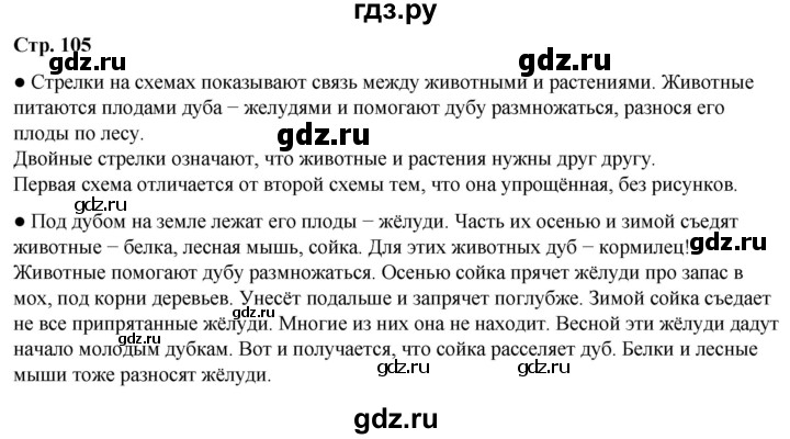 ГДЗ по окружающему миру 2 класс Плешаков   часть 1. страница - 105, Решебник 2023