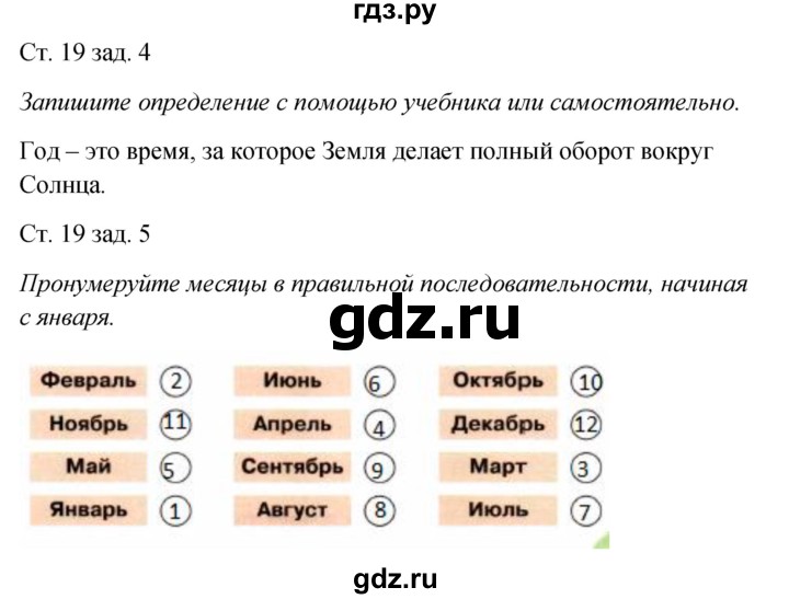 ГДЗ по окружающему миру 2 класс Плешаков рабочая тетрадь  часть 1. страница - 19, Решебник 2017