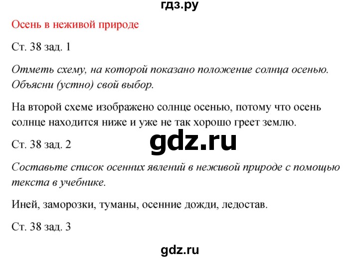 ГДЗ по окружающему миру 2 класс Плешаков рабочая тетрадь  часть 1. страница - 38, Решебник 2017