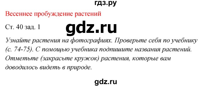 ГДЗ по окружающему миру 2 класс Плешаков рабочая тетрадь  часть 2. страница - 40, Решебник 2017