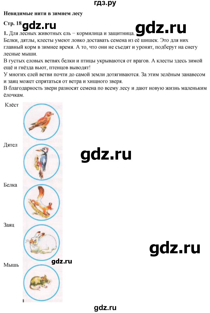 ГДЗ по окружающему миру 2 класс Плешаков рабочая тетрадь  часть 2. страница - 18, Решебник 2023