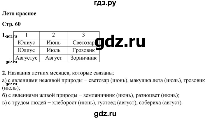 ГДЗ по окружающему миру 2 класс Плешаков рабочая тетрадь  часть 2. страница - 60, Решебник 2023