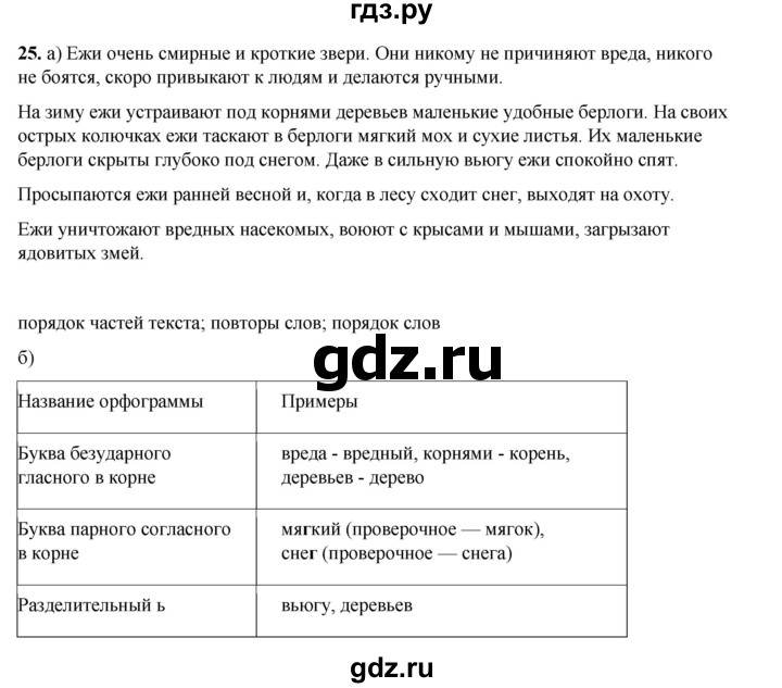 ГДЗ по русскому языку 2 класс Яковлева рабочая тетрадь (Нечаева)  часть 4. упражнение - 25, Решебник 2025