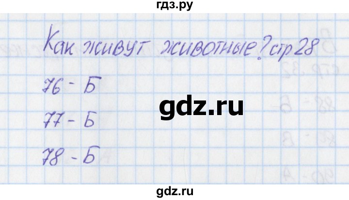 ГДЗ по окружающему миру 1 класс Плешаков тесты  страница - 28, Решебник 2017