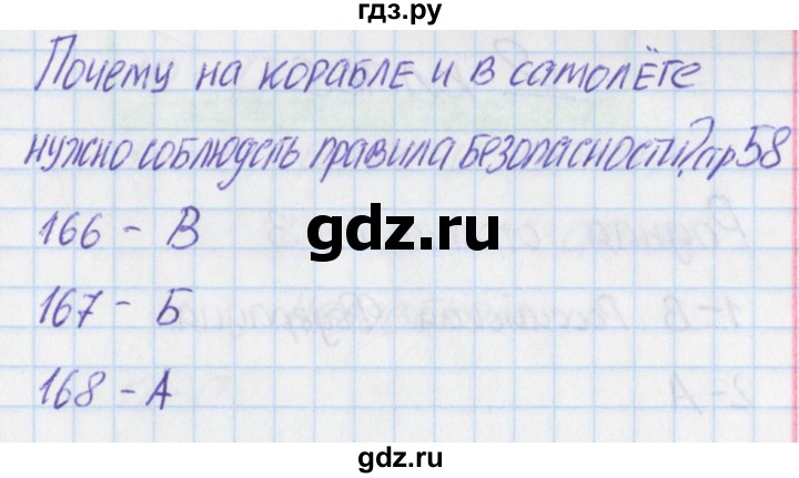 ГДЗ по окружающему миру 1 класс Плешаков тесты  страница - 58, Решебник 2017