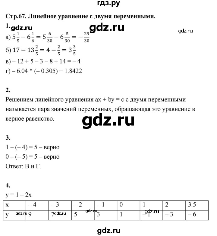 ГДЗ по алгебре 7 класс Ерина рабочая тетрадь  часть 2. страница - 67, Решебник №1