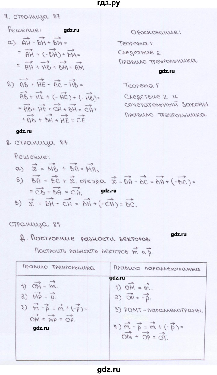 ГДЗ по геометрии 8 класс Глазков рабочая тетрадь (к учебнику Атанасяна)  страница - 87, Решебник