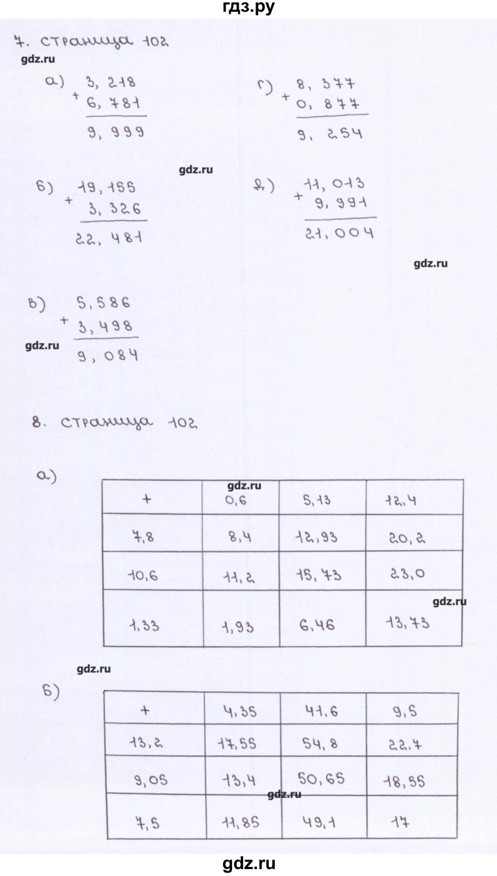 ГДЗ по математике 5 класс Ерина рабочая тетрадь к учебнику Виленкина  страница - 102, Решебник
