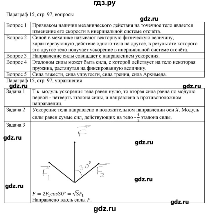 ГДЗ по физике 10 класс Грачев  Базовый и углубленный уровень параграф - 15, Решебник