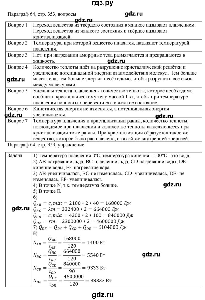 ГДЗ по физике 10 класс Грачев  Базовый и углубленный уровень параграф - 64, Решебник