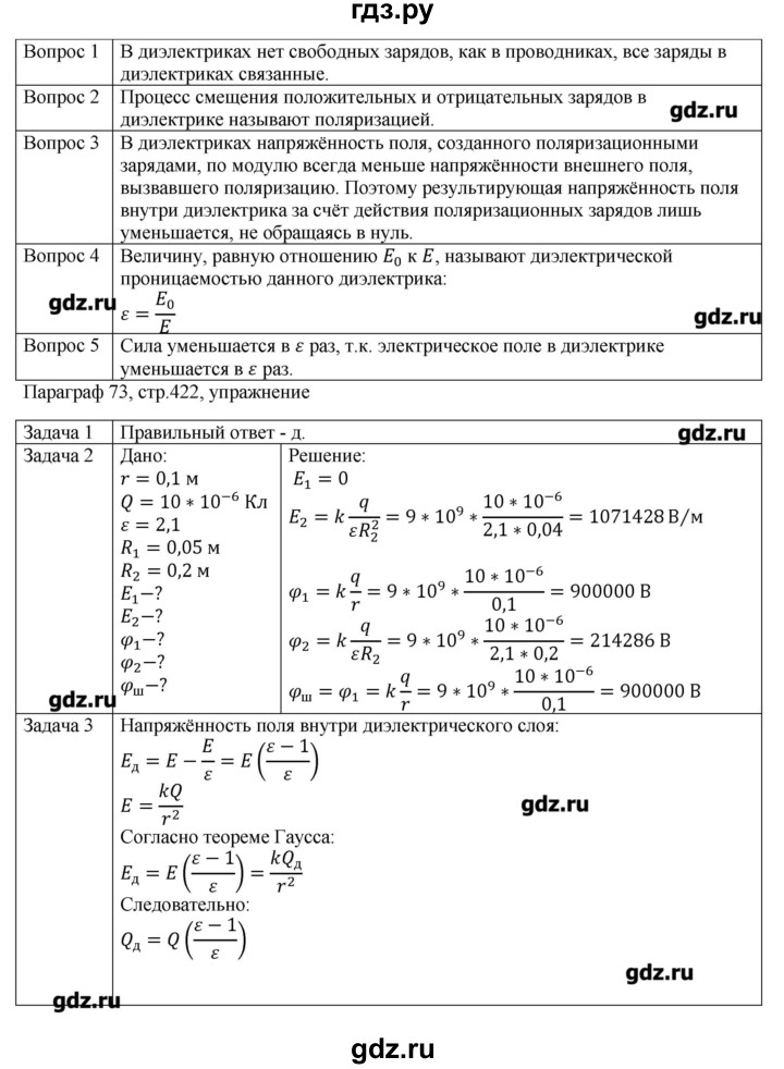ГДЗ по физике 10 класс Грачев  Базовый и углубленный уровень параграф - 74, Решебник