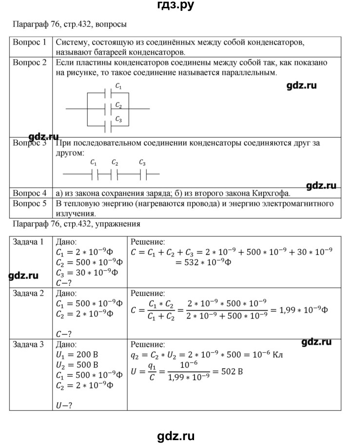 ГДЗ по физике 10 класс Грачев  Базовый и углубленный уровень параграф - 76, Решебник