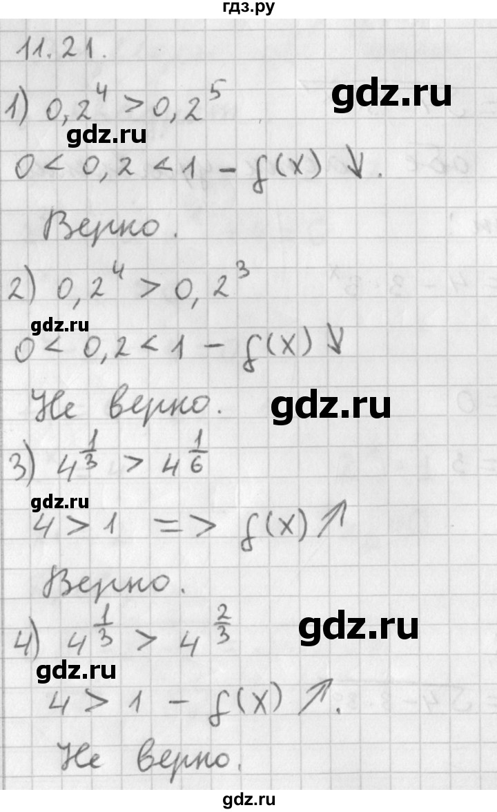 ГДЗ по алгебре 11 класс Мерзляк  Базовый уровень § 11 - 11.21, Решебник к учебнику 2014