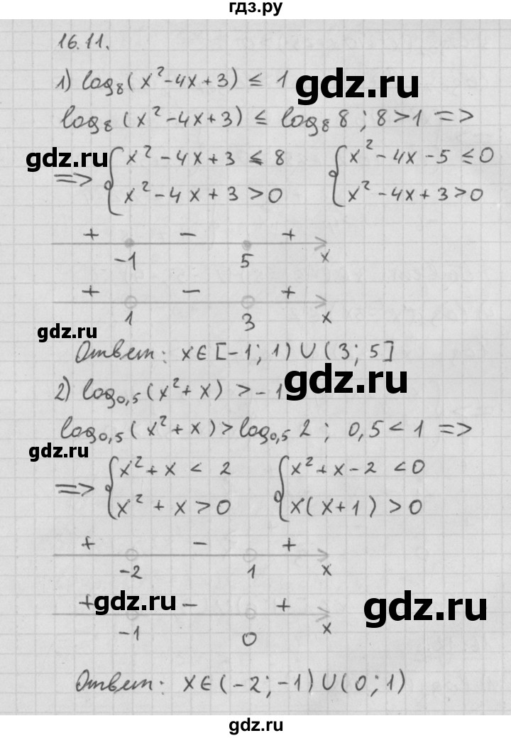 ГДЗ по алгебре 11 класс Мерзляк  Базовый уровень § 16 - 16.11, Решебник к учебнику 2014