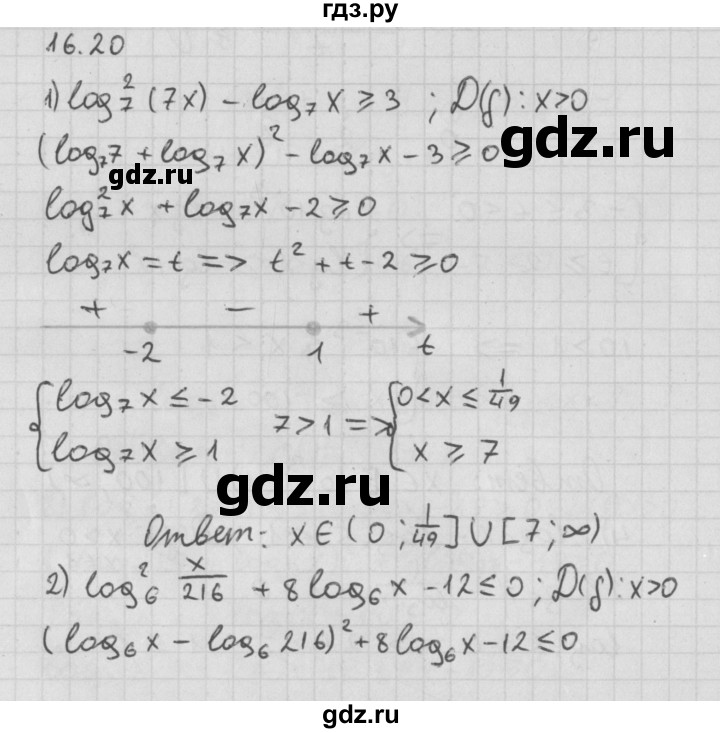 ГДЗ по алгебре 11 класс Мерзляк  Базовый уровень § 16 - 16.20, Решебник к учебнику 2014
