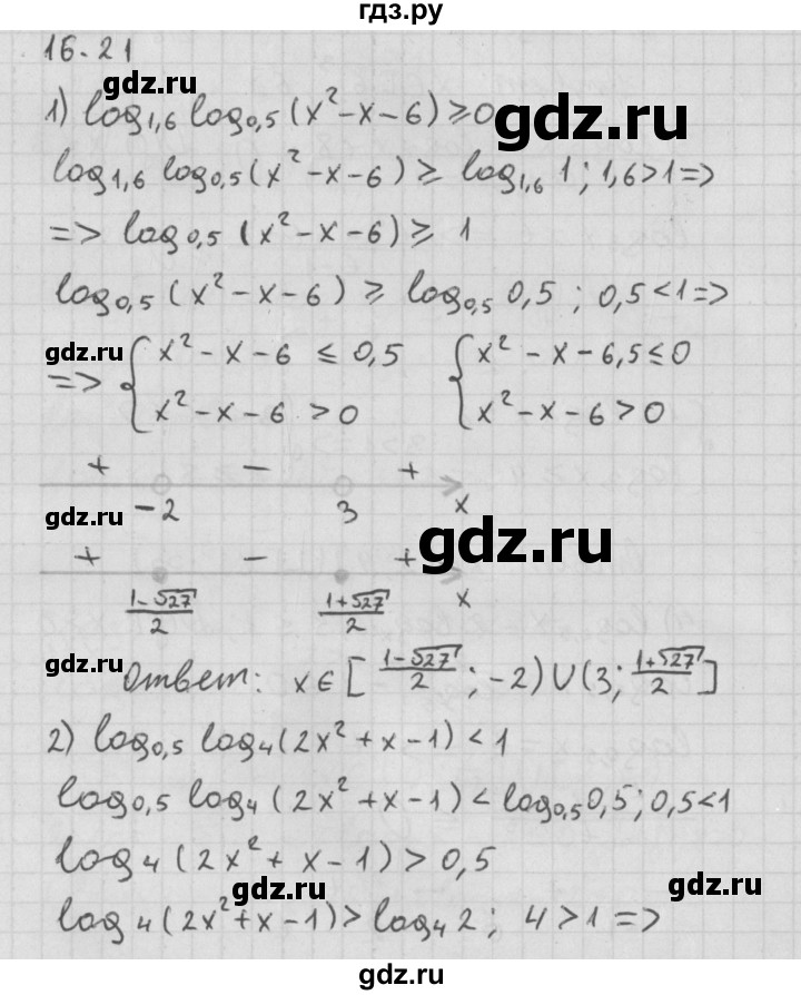 ГДЗ по алгебре 11 класс Мерзляк  Базовый уровень § 16 - 16.21, Решебник к учебнику 2014
