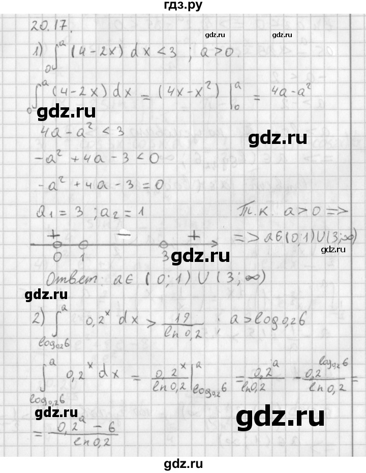ГДЗ по алгебре 11 класс Мерзляк  Базовый уровень § 20 - 20.17, Решебник к учебнику 2014