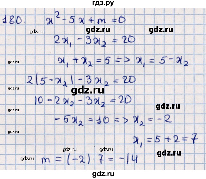 ГДЗ по алгебре 11 класс Мерзляк  Базовый уровень упражнения для повторения курса алгебры - 180, Решебник к учебнику 2021