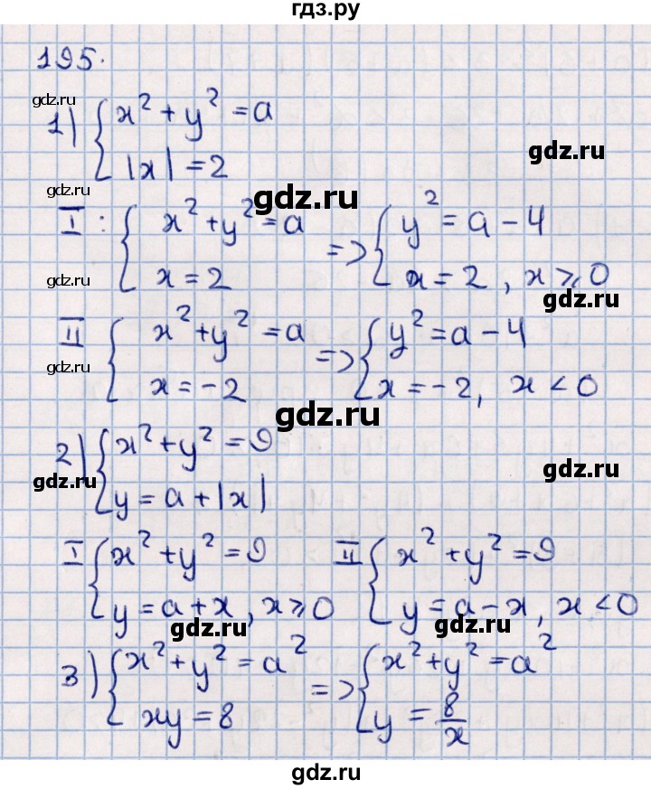 ГДЗ по алгебре 11 класс Мерзляк  Базовый уровень упражнения для повторения курса алгебры - 195, Решебник к учебнику 2021