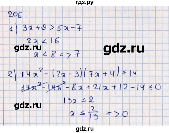 ГДЗ по алгебре 11 класс Мерзляк  Базовый уровень упражнения для повторения курса алгебры - 206, Решебник к учебнику 2021