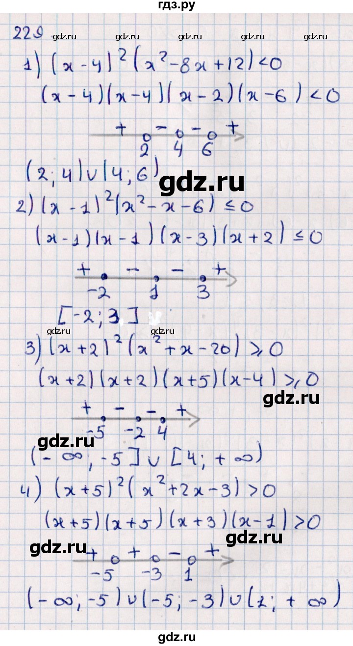 ГДЗ по алгебре 11 класс Мерзляк  Базовый уровень упражнения для повторения курса алгебры - 229, Решебник к учебнику 2021