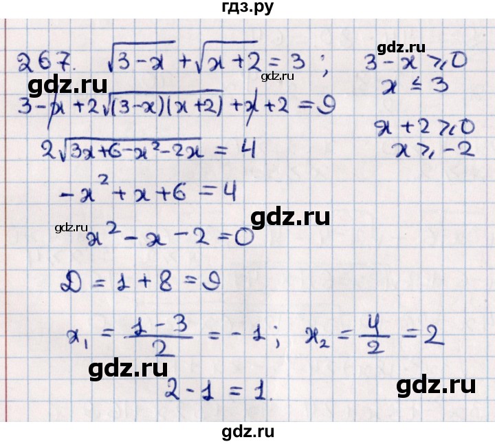 ГДЗ по алгебре 11 класс Мерзляк  Базовый уровень упражнения для повторения курса алгебры - 267, Решебник к учебнику 2021