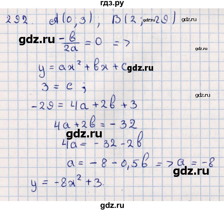 ГДЗ по алгебре 11 класс Мерзляк  Базовый уровень упражнения для повторения курса алгебры - 292, Решебник к учебнику 2021