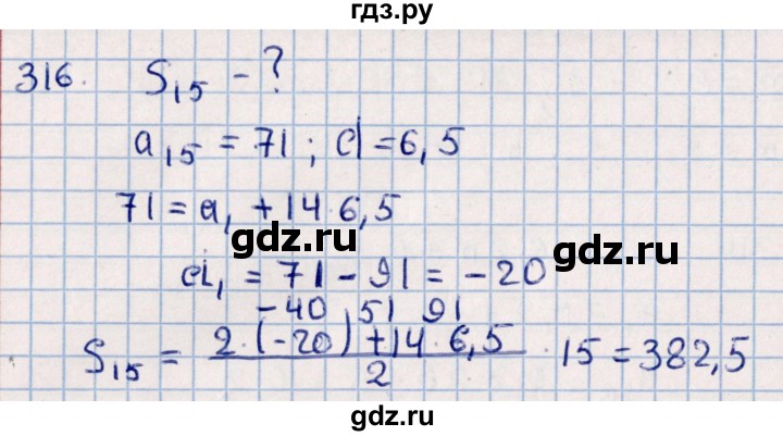 ГДЗ по алгебре 11 класс Мерзляк  Базовый уровень упражнения для повторения курса алгебры - 316, Решебник к учебнику 2021