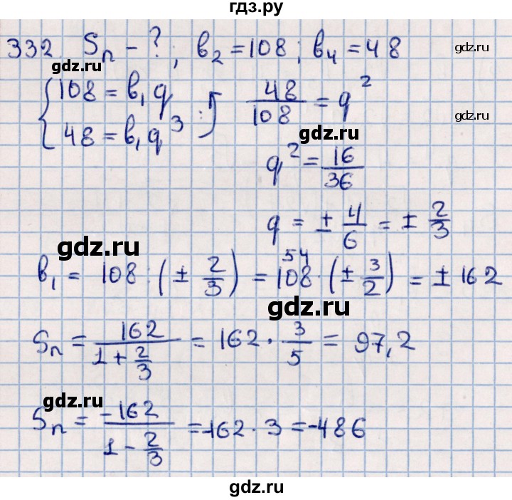 ГДЗ по алгебре 11 класс Мерзляк  Базовый уровень упражнения для повторения курса алгебры - 332, Решебник к учебнику 2021