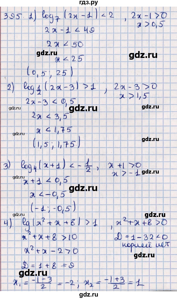 ГДЗ по алгебре 11 класс Мерзляк  Базовый уровень упражнения для повторения курса алгебры - 395, Решебник к учебнику 2021
