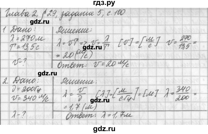 ГДЗ по физике 9 класс Касьянов рабочая тетрадь  страница - 100, Решебник №1