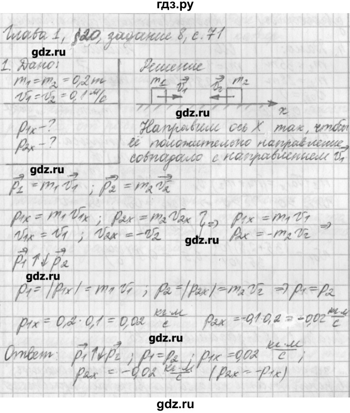 ГДЗ по физике 9 класс Касьянов рабочая тетрадь  страница - 71, Решебник №1