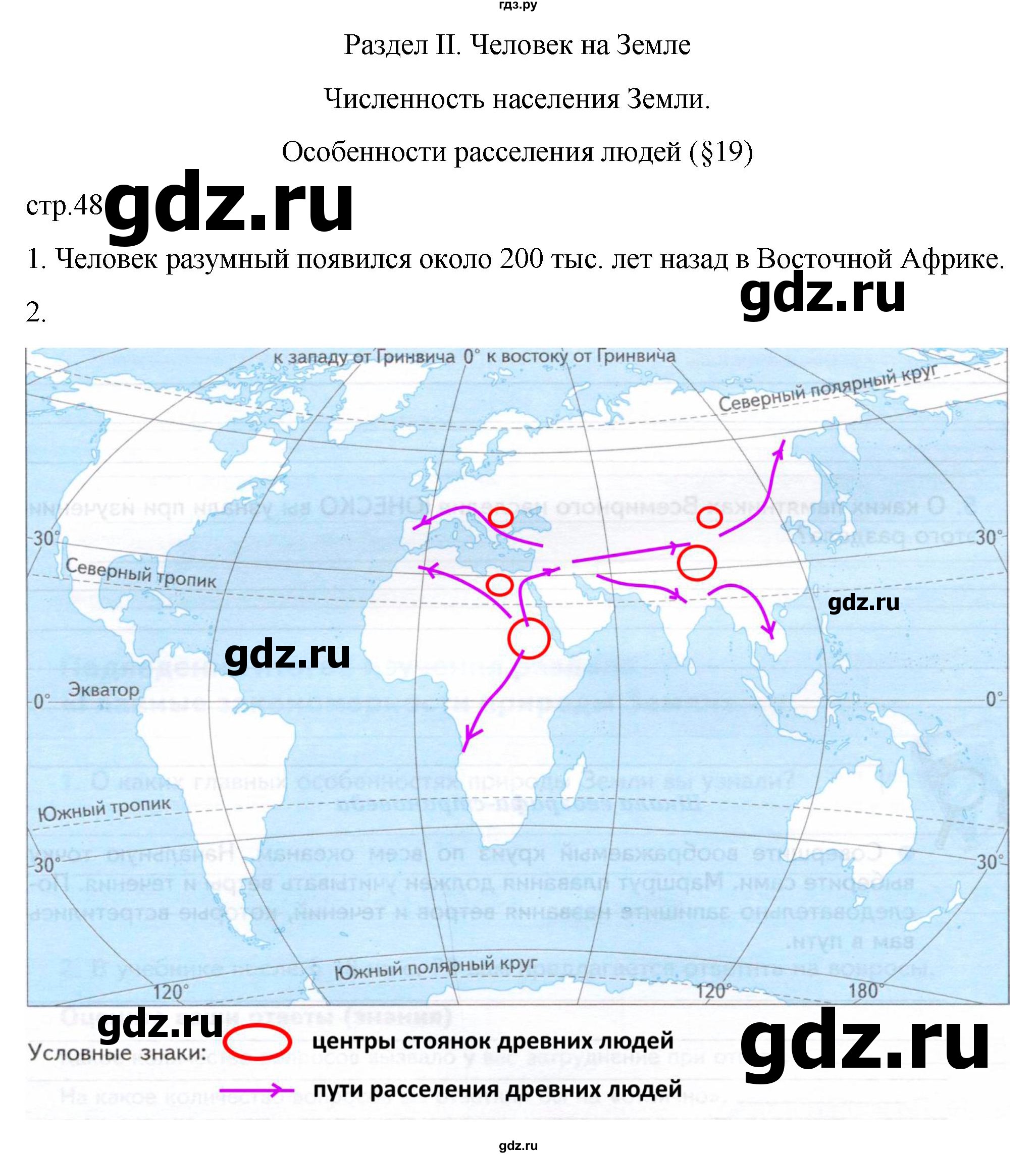 ГДЗ по географии 7 класс Душина рабочая тетрадь  тетрадь 2022 / часть 1. страница - 48, Решебник к тетради 2022