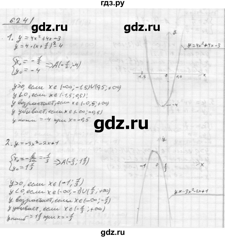 ГДЗ по алгебре 8 класс Колягин   упражнение - 624, Решебник №2