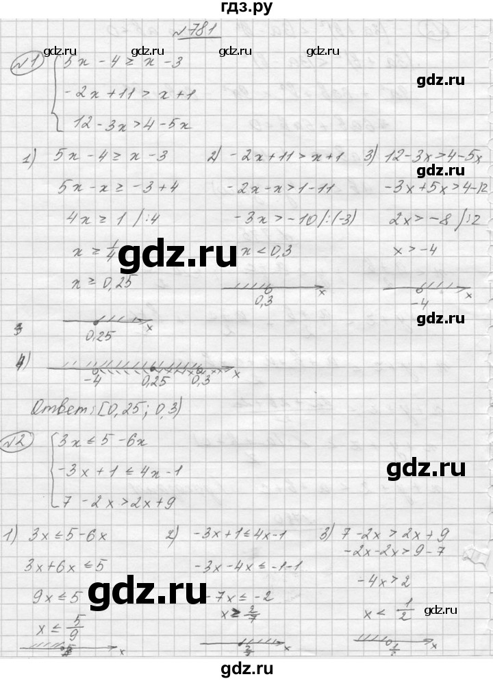 ГДЗ по алгебре 8 класс Колягин   упражнение - 781, Решебник №2