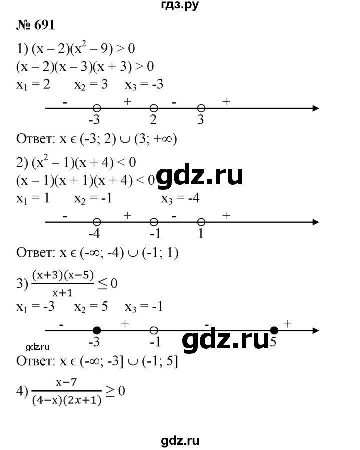 ГДЗ по алгебре 8 класс Колягин   упражнение - 691, Решебник №1