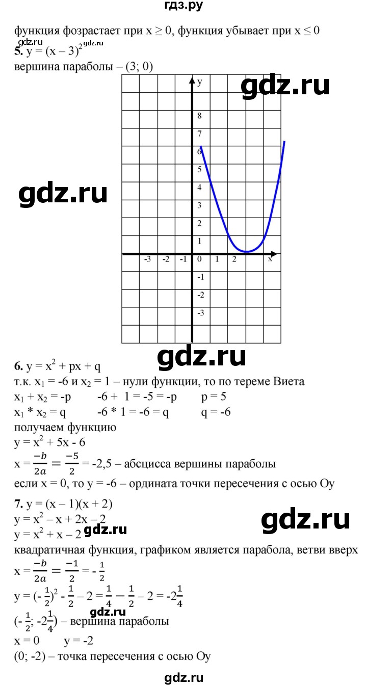 ГДЗ по алгебре 8 класс Колягин   проверь себя. глава - 5, Решебник №1