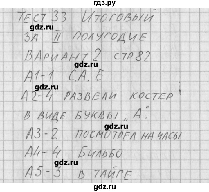 ГДЗ по литературе 5 класс Антонова контрольно-измерительные материалы  тест 33. вариант - 2, Решебник