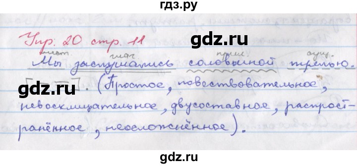 ГДЗ по русскому языку 6 класс Ларионова рабочая тетрадь (Разумовская)  упражнение - 20, Решебник к тетради 2017