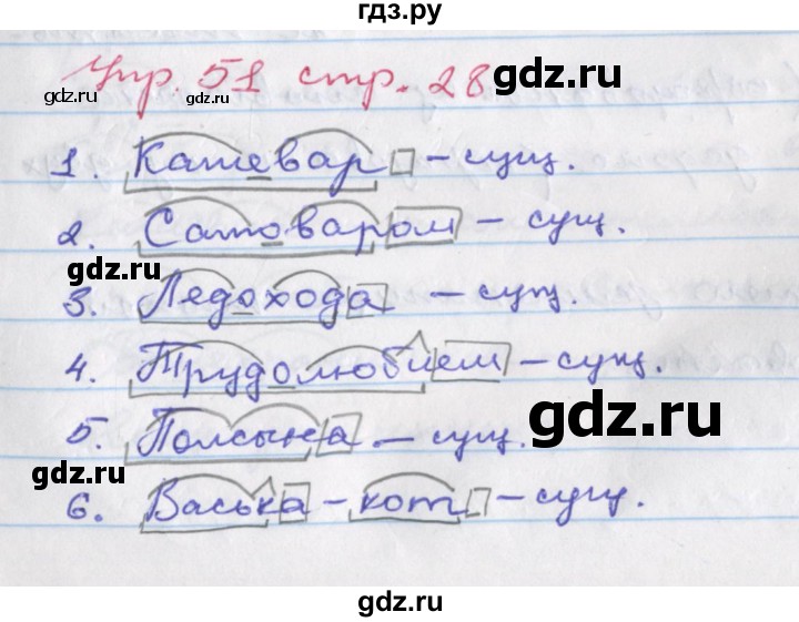 ГДЗ по русскому языку 6 класс Ларионова рабочая тетрадь  упражнение - 51, Решебник к тетради 2017