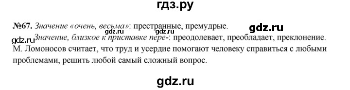 ГДЗ по русскому языку 6 класс Ларионова рабочая тетрадь (Разумовская)  упражнение - 67, Решебник к тетради 2023