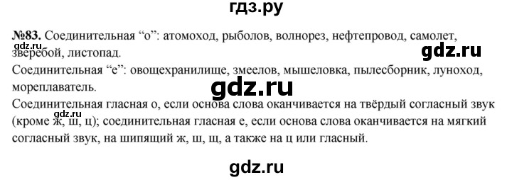 ГДЗ по русскому языку 6 класс Ларионова рабочая тетрадь (Разумовская)  упражнение - 83, Решебник к тетради 2023