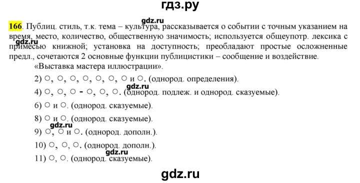 ГДЗ по русскому языку 10‐11 класс Бабайцева  Углубленный уровень упражнение - 166, Решебник