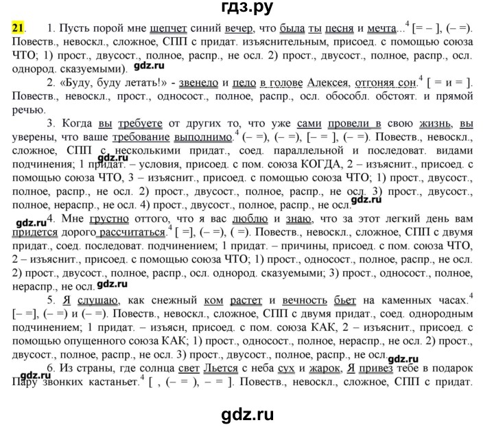 ГДЗ по русскому языку 10‐11 класс Бабайцева  Углубленный уровень упражнение - 21, Решебник