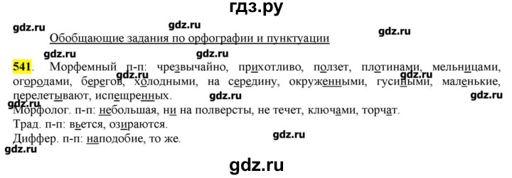 ГДЗ по русскому языку 10‐11 класс Бабайцева  Углубленный уровень упражнение - 541, Решебник