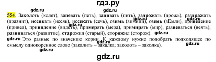 ГДЗ по русскому языку 10‐11 класс Бабайцева  Углубленный уровень упражнение - 554, Решебник